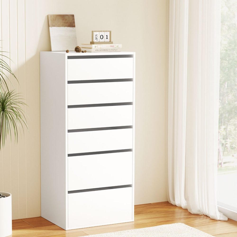 6-Drawer Chest of Drawers | Tallboy Dresser | White
