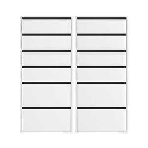 Artiss 2x Chest of 6 Drawers Dresser Tallboy White