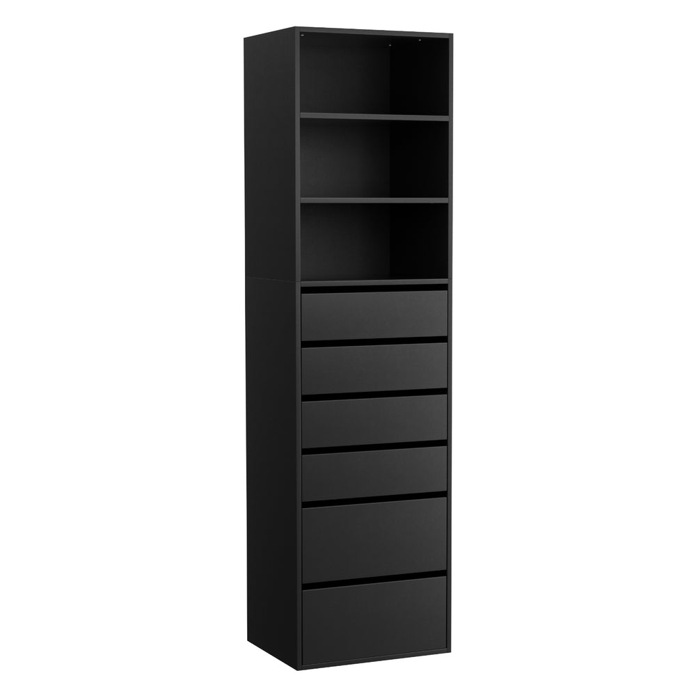 Tallboy Cabinet | 6 Drawers | Black Finish