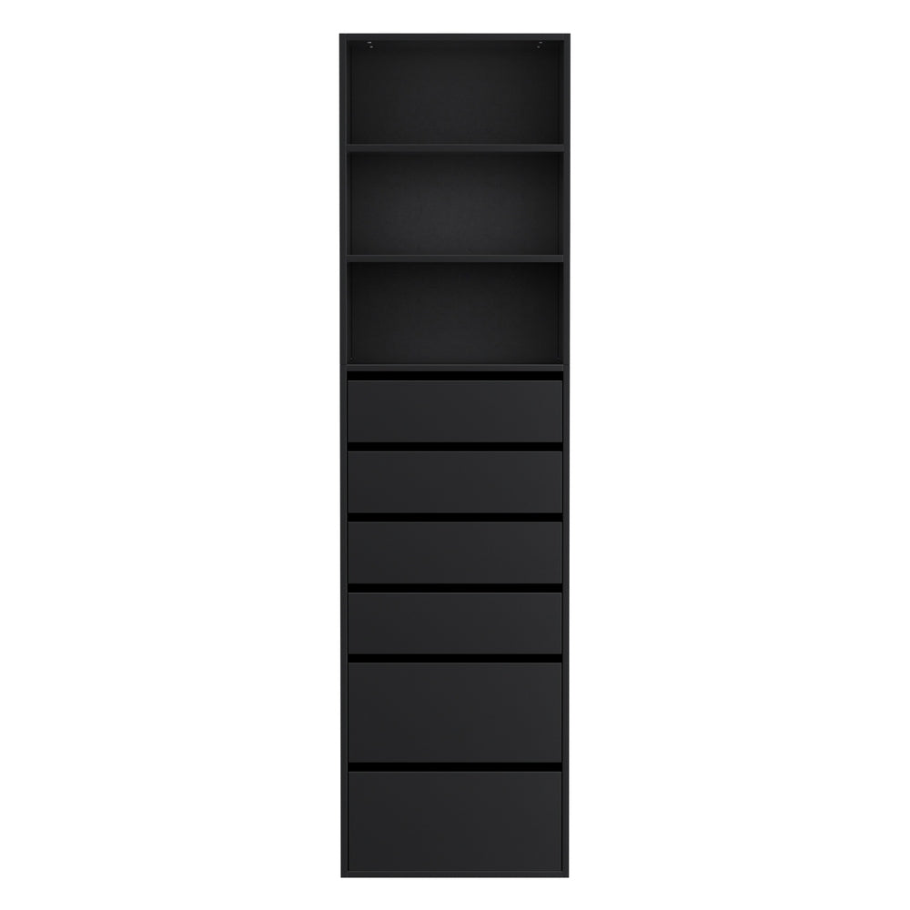 Tallboy Cabinet | 6 Drawers | Black Finish