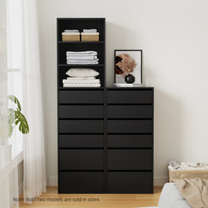 Tallboy Cabinet | 6 Drawers | Black Finish