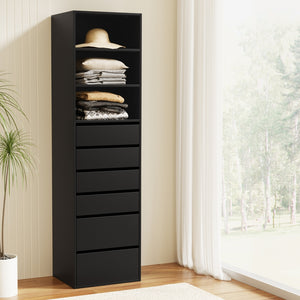 Tallboy Cabinet | 6 Drawers | Black Finish