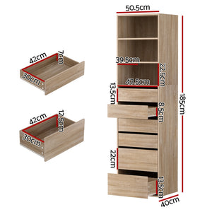 Tallboy Cabinet | 6 Drawers | Pine Finish