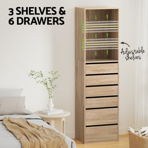 Tallboy Cabinet | 6 Drawers | Pine Finish