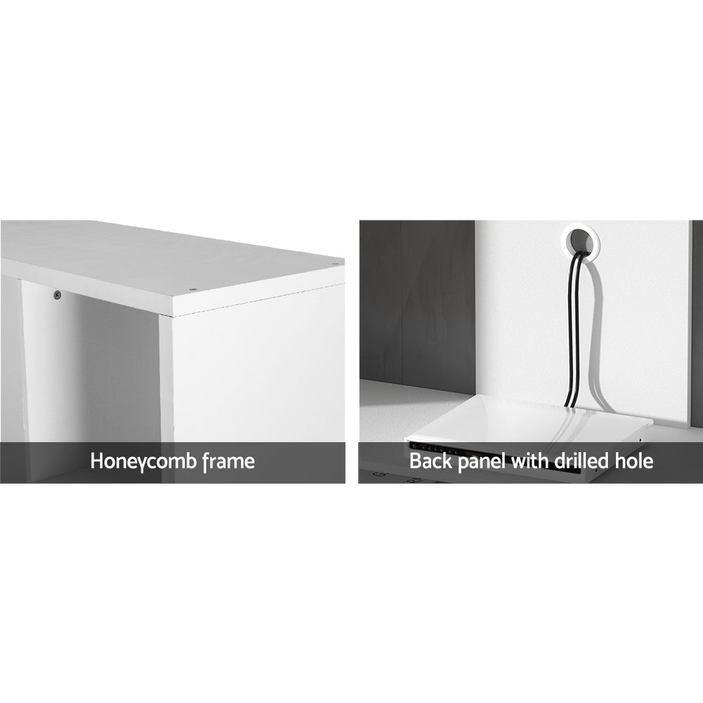 Entertainment Center Unit | TV Stand | TV Cabinet | Open Shelves | 183CM | White