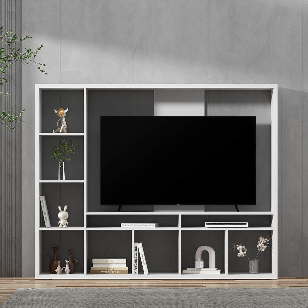 Entertainment Center Unit | TV Stand | TV Cabinet | Open Shelves | 183CM | White