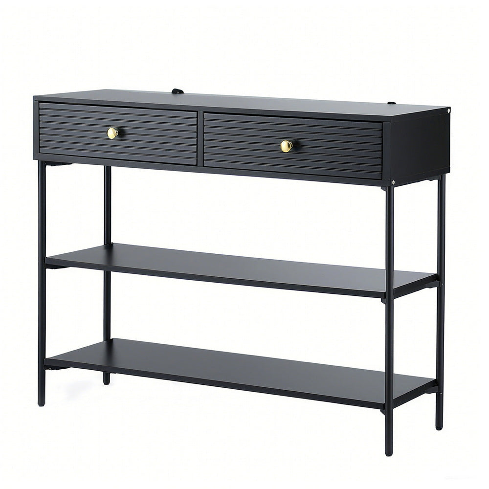 Console Table | 3 Tier Shelves | Hallway Entry Table | Black