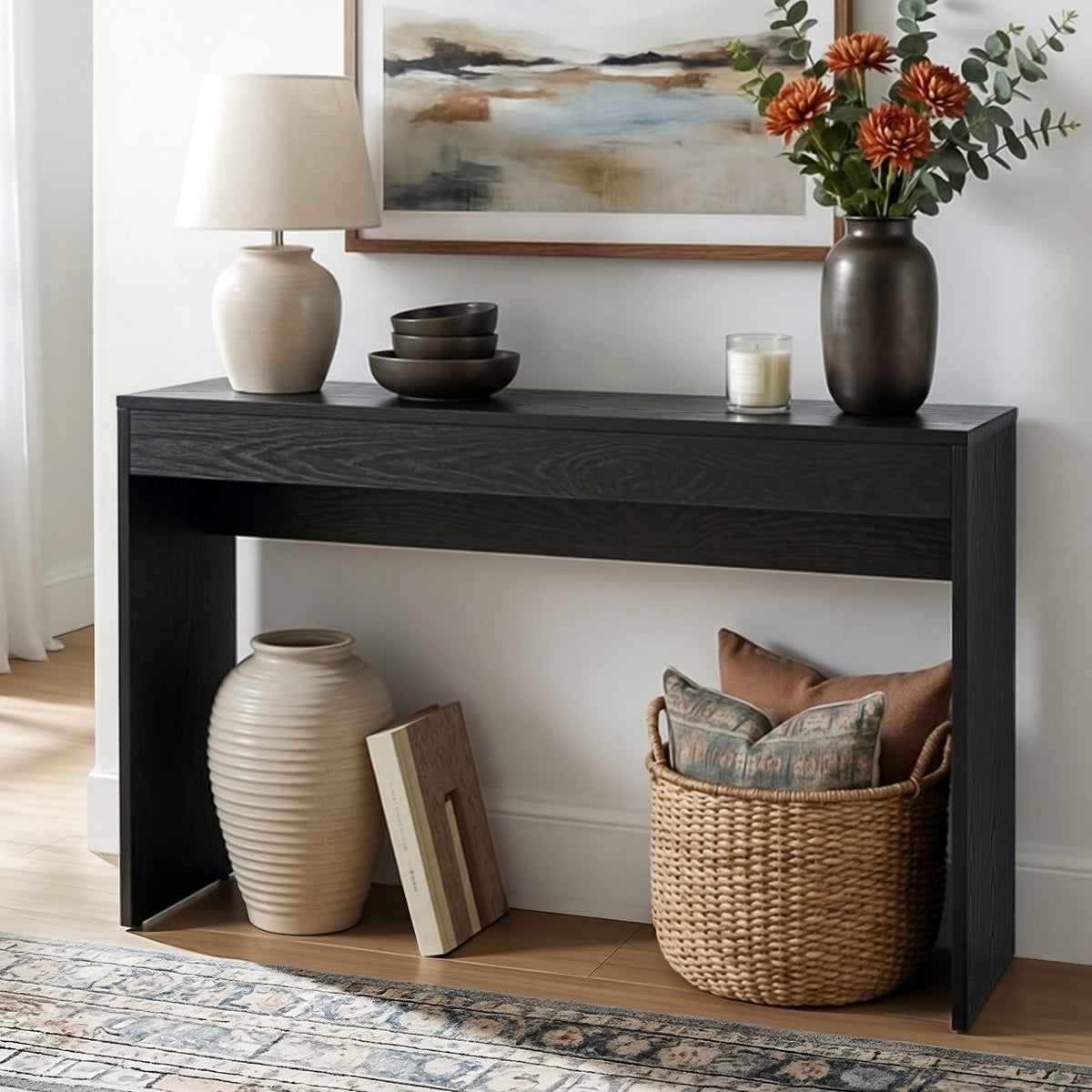 Console Table 120cm | Hallway Entryway Table | Black
