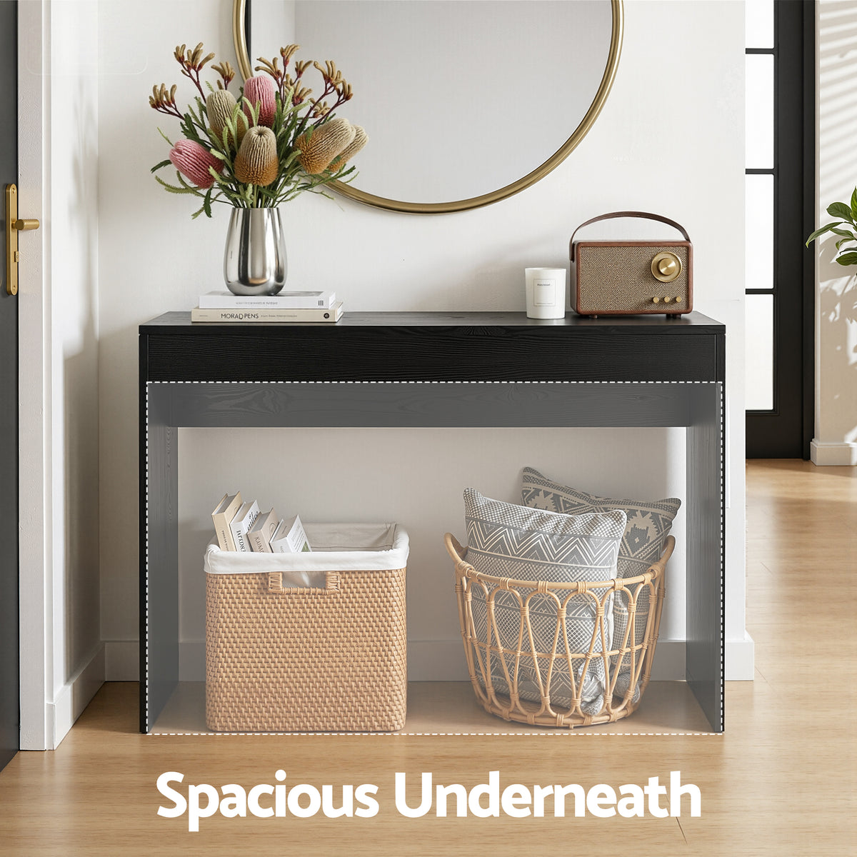 Console Table 120cm | Hallway Entryway Table | Black