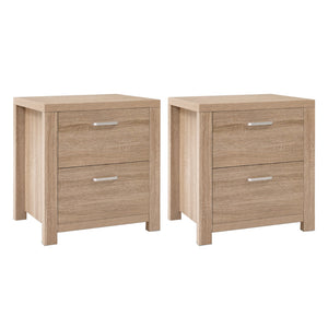 Artiss Bedside Tables | 2X | MAXI | 2 Drawers | Pine