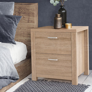 Artiss Bedside Tables | 2X | MAXI | 2 Drawers | Pine