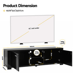 TV Cabinet | Entertainment Unit | 160cm | Black | Maxi Style