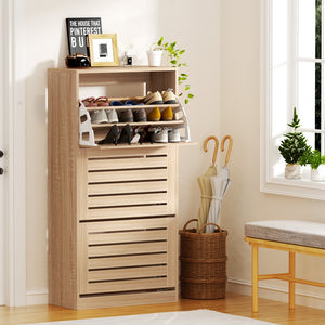 Artiss Shoe Cabinet | Storage Drawer | Holds 45 Pairs | Pine