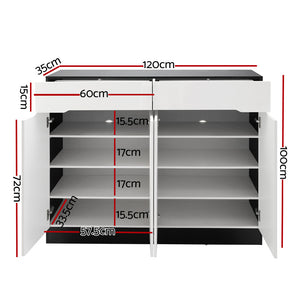 Shoe Rack Cabinet Storage | 120cm | w/Drawer | White | Lydia
