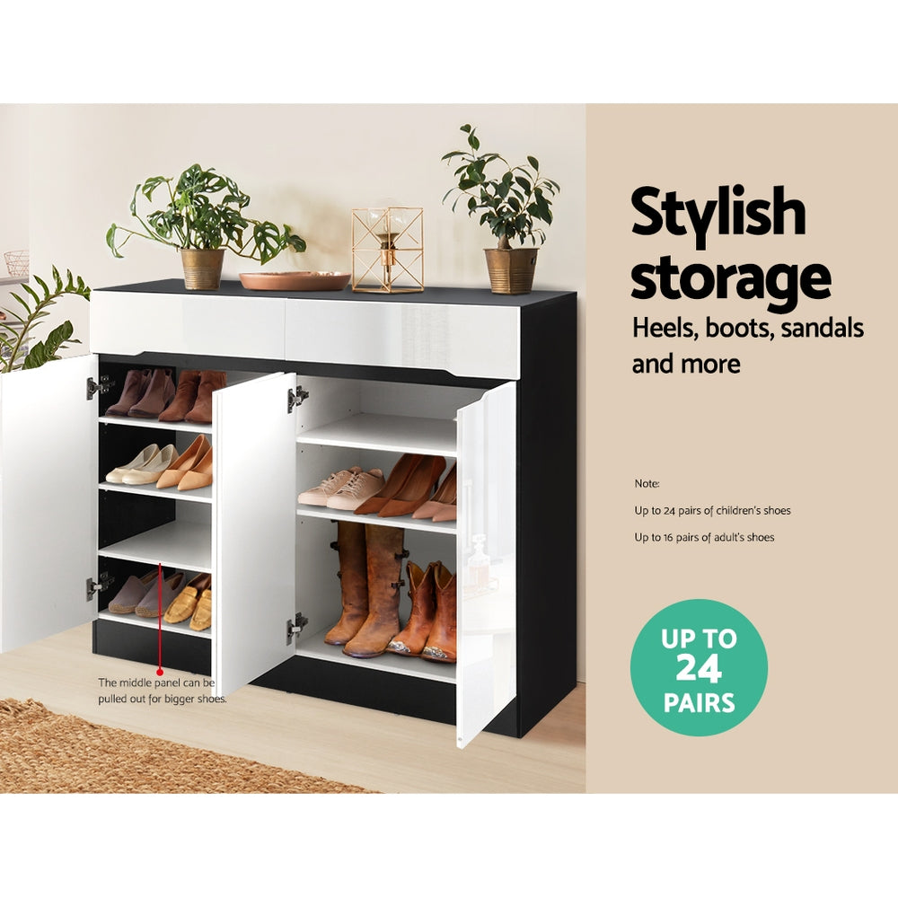 Shoe Rack Cabinet Storage | 120cm | w/Drawer | White | Lydia