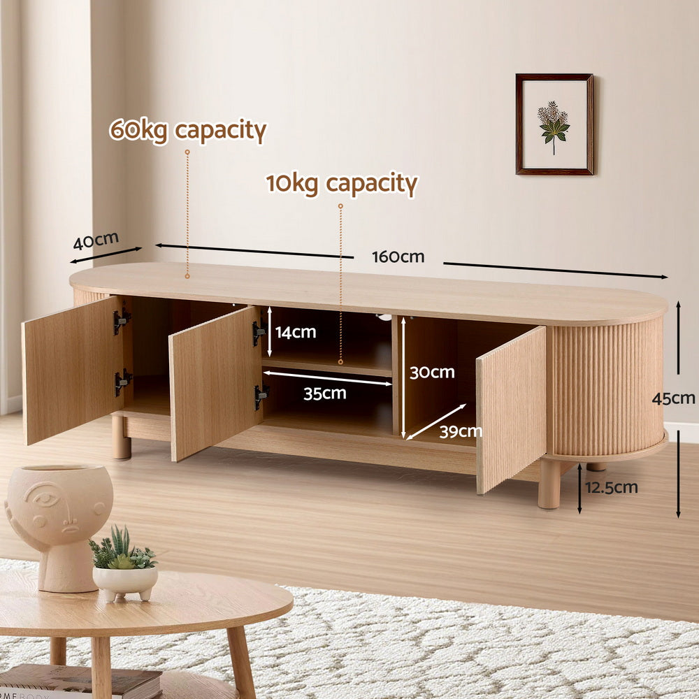 TV Unit | Entertainment Storage Cabinet | 160cm | Pine Finish