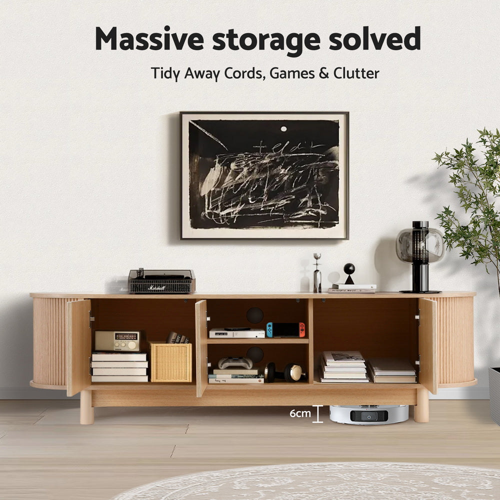 TV Unit | Entertainment Storage Cabinet | 160cm | Pine Finish