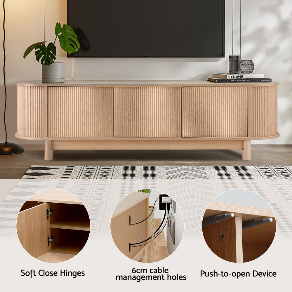 TV Unit | Entertainment Storage Cabinet | 160cm | Pine Finish