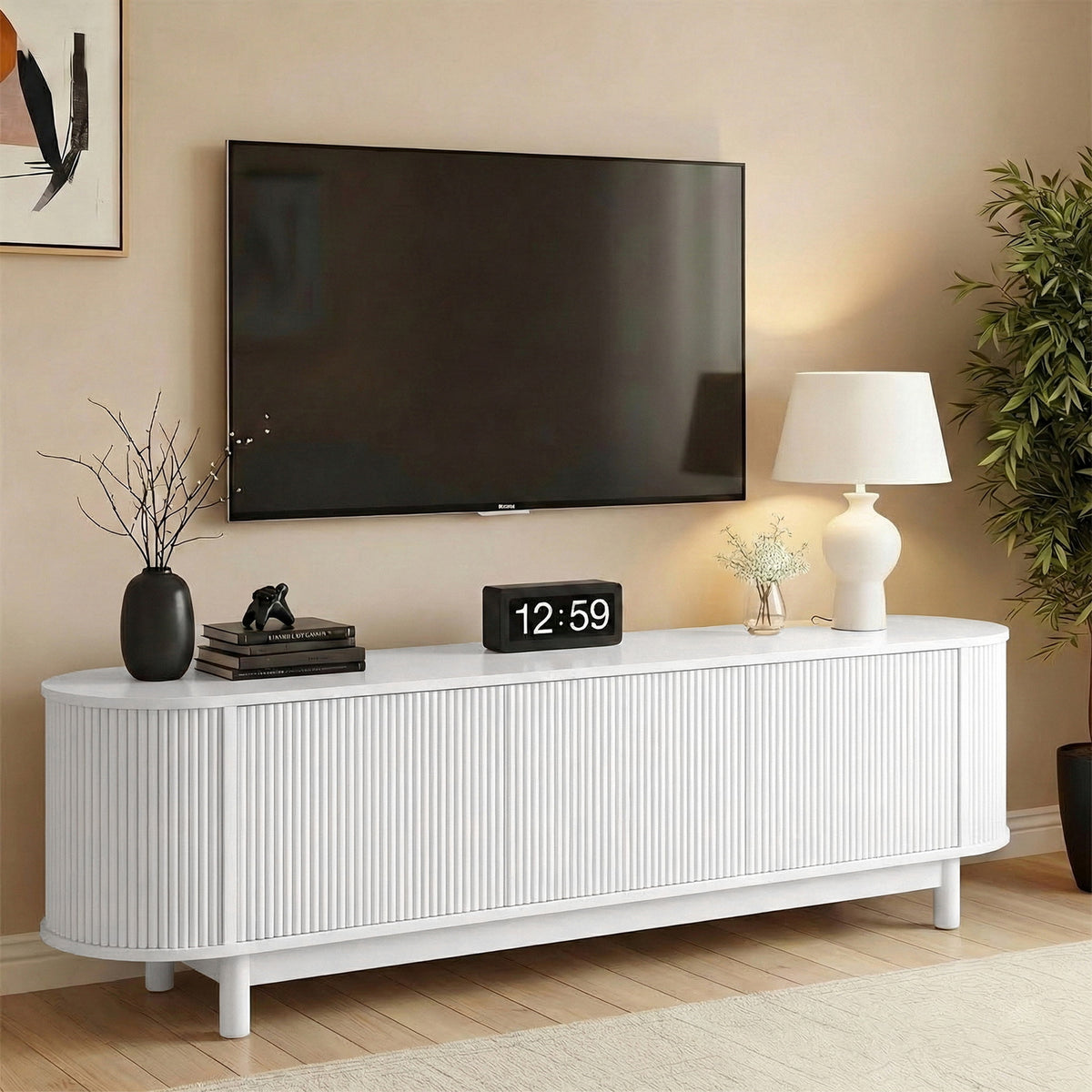 TV Unit 160cm | Entertainment Unit | Storage Cabinet | White