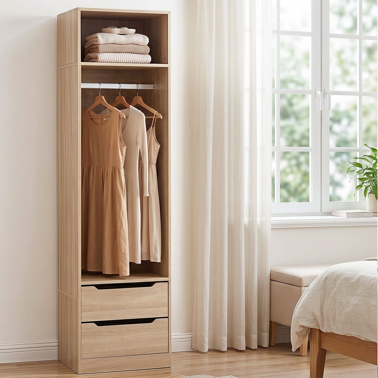 Wardrobe Clothes Closet | Storage Organiser | Pine