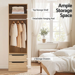 Artiss Wardrobe Clothes Closet Storage Organizer Pine