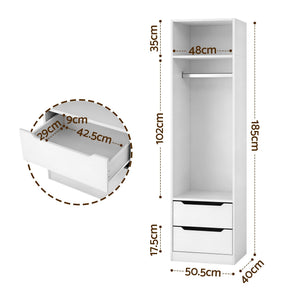 Artiss Wardrobe Clothes Closet Storage Organizer White