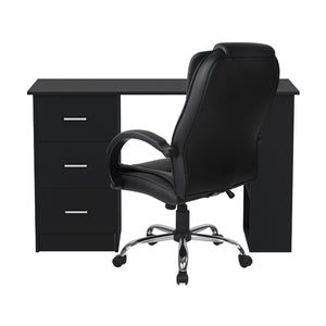 Artiss Office Set | 120cm Computer Desk + PU Leather Executive Chair | High Back | Black