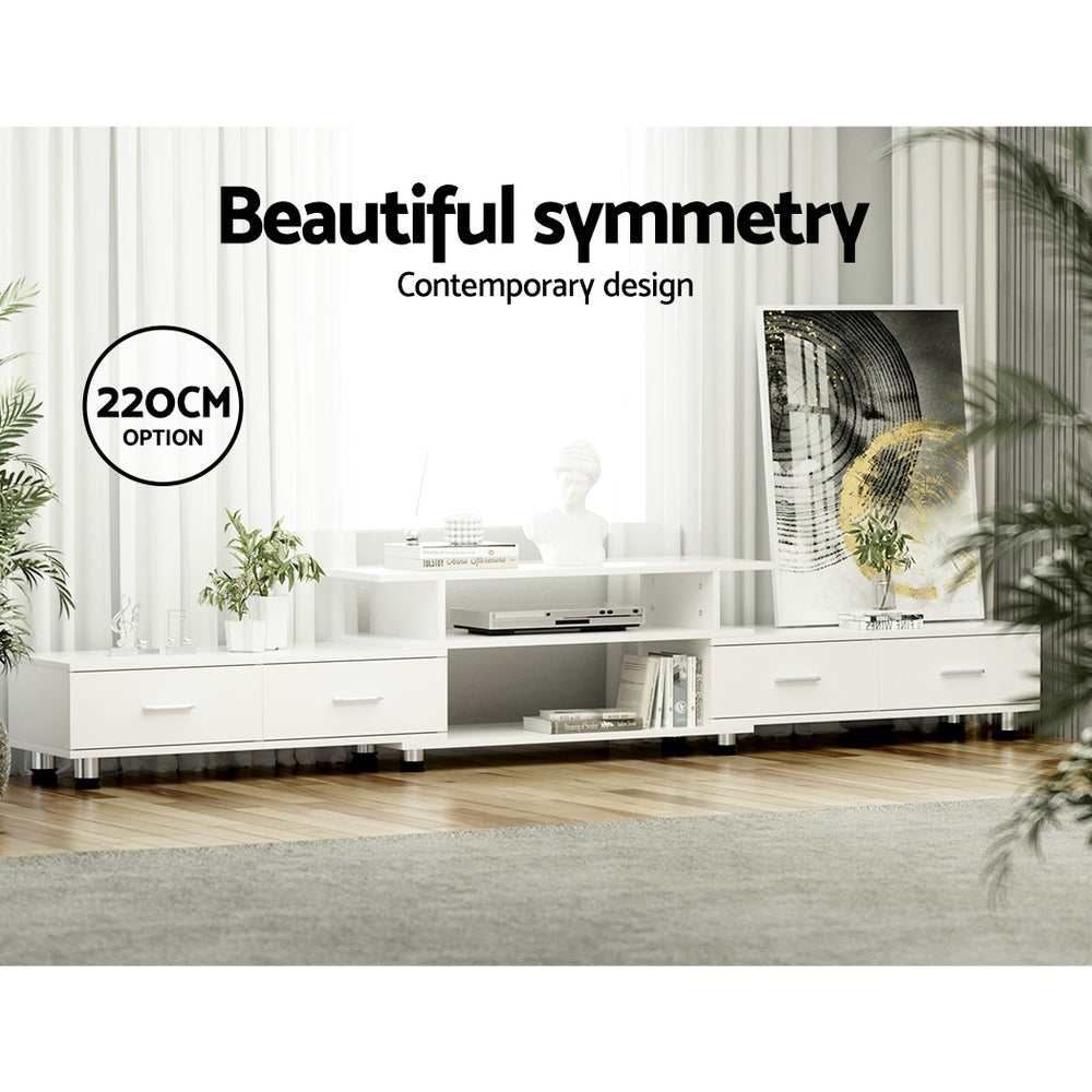 TV Cabinet | Entertainment Unit | Extendable 160CM to 220CM | White