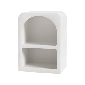 Bedside Table | Side End Table | Shelves Storage | Nightstand | White | ARCHED
