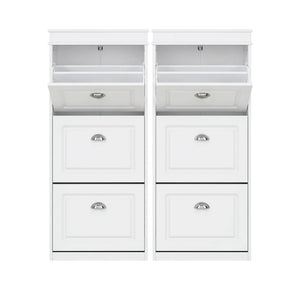 Artiss 2x Shoe Cabinet Storage Organiser 3 Flip Drawer White