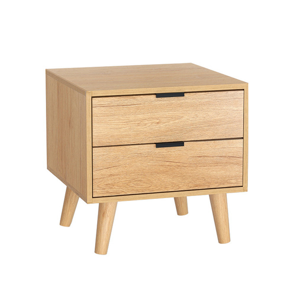 Artiss Bedside Table | 2 Drawers | Pine