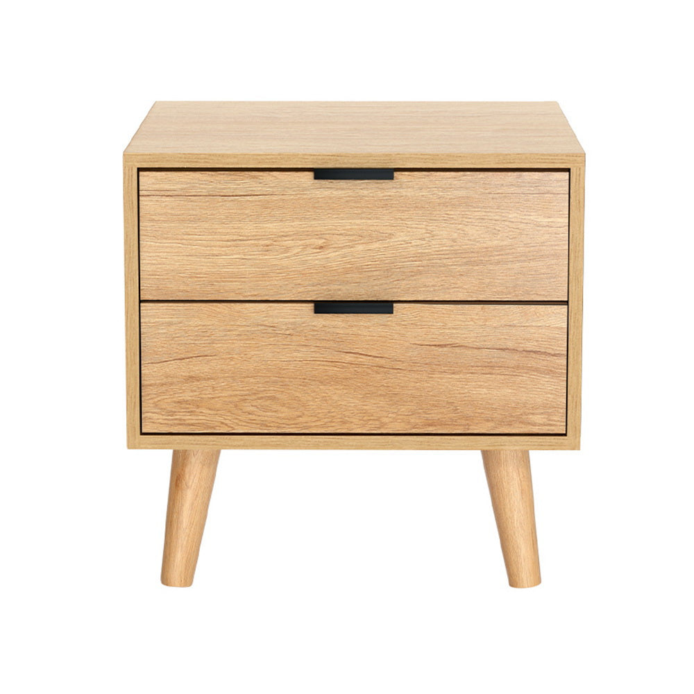 Artiss Bedside Table | 2 Drawers | Pine