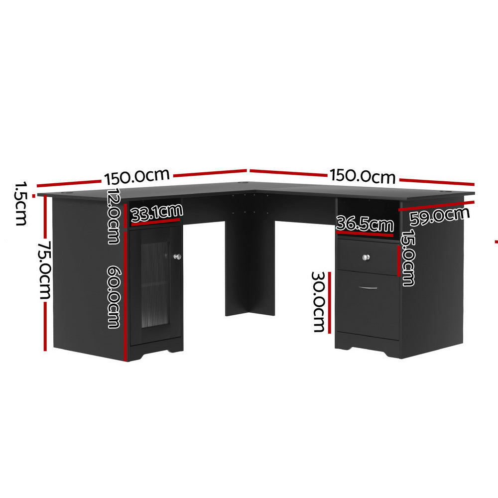 Artiss Computer Desk | L-Shaped | Home Office Study Table | With Storage