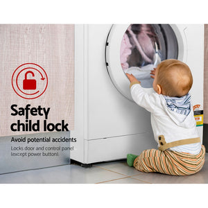 Devanti 8kg Front Load Washing Machine | Quick Wash | 24h Delay Start | Automatic