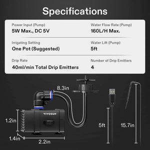 FlexFeed Smart Drip Irrigation Kit | 4W Automatic Watering System with Pump & Emitters