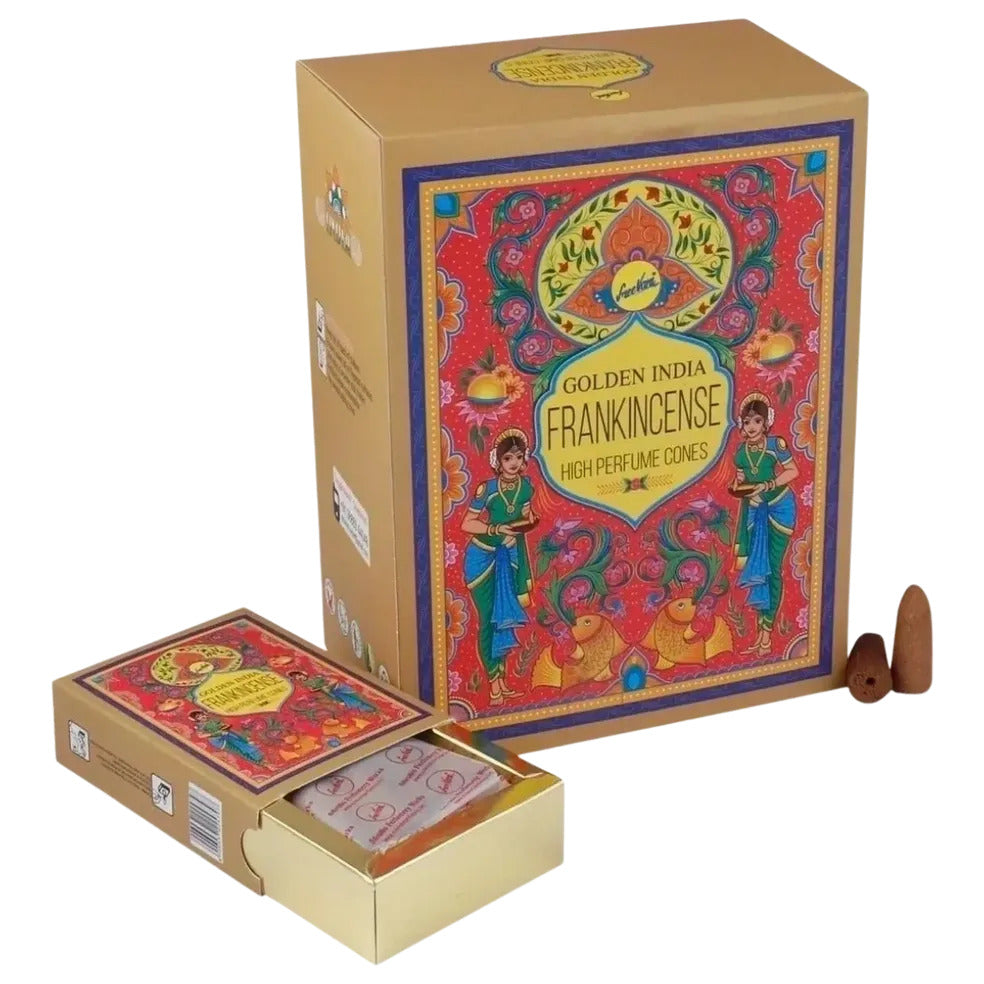 Frankincense Backflow Incense Cones | Sree Vani Indian Heritage | 120 Jumbo Sized Cones