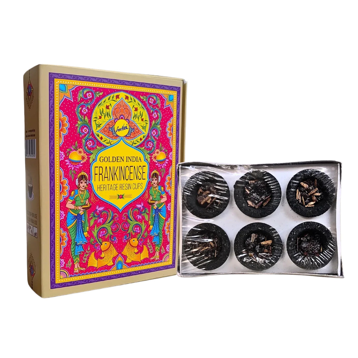 Frankincense Resin Incense Cups 6 Pack | Sree Vani Indian Heritage Charcoal Free Burning Cups