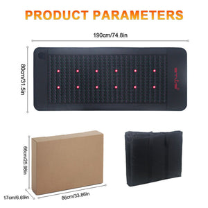 Full Body Amethyst & Tourmaline Infrared Mat | 190cm x 80cm | Adjustable PEMF (3-23Hz) | 660nm Red Light Therapy | Professional Crystal Healing Pad