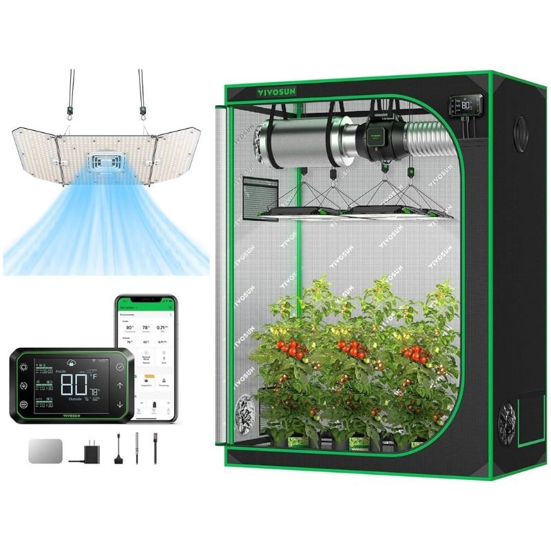 Full LED Grow Light Kit With Wi - Fi Smart Controller | 2 x 5 ft