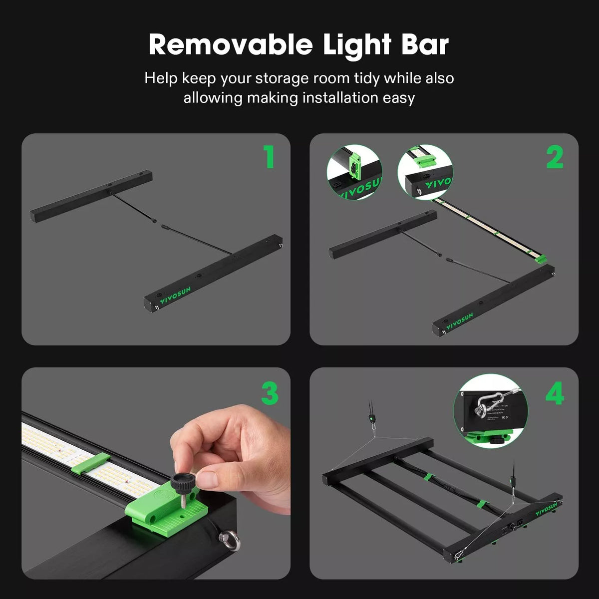 Full Spectrum LED Grow Light Bar With Dimming | 450W | 4 x 2FT Coverage