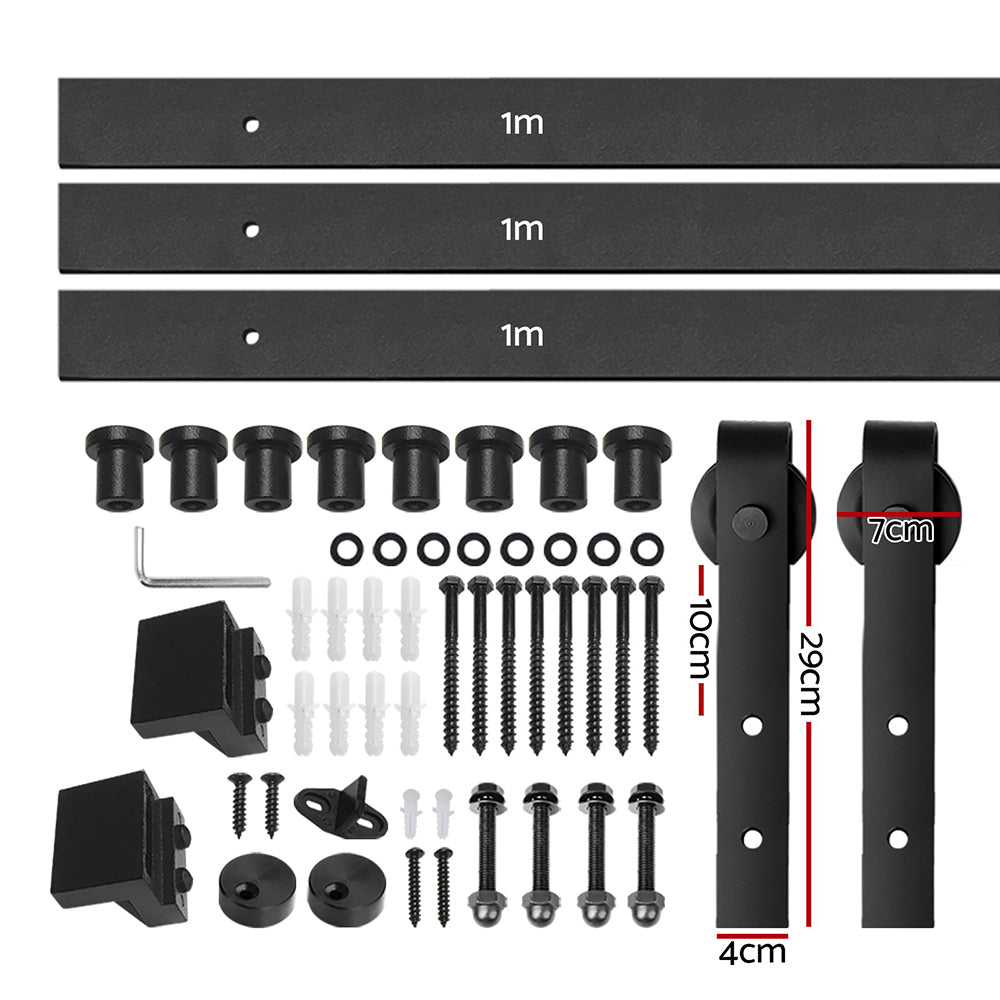 Sliding Barn Door Hardware Track Set | 3m