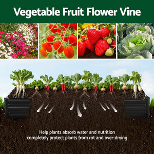 Raised Garden Bed Set of 2 | 210x90cm Planter Box | Galvanised Metal Outdoor Containers