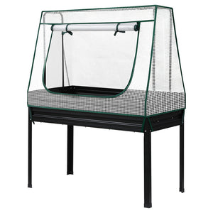 Elevated Garden Bed | 116x60cm | Metal Planter | Mini Greenhouse Cover + Trellis