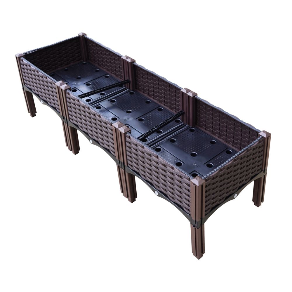 Greenfingers Garden Bed 120x40x36cm PP Planter Box Raised Container Growing Herb