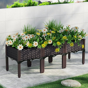 Greenfingers Garden Bed 120x40x36cm PP Planter Box Raised Container Growing Herb