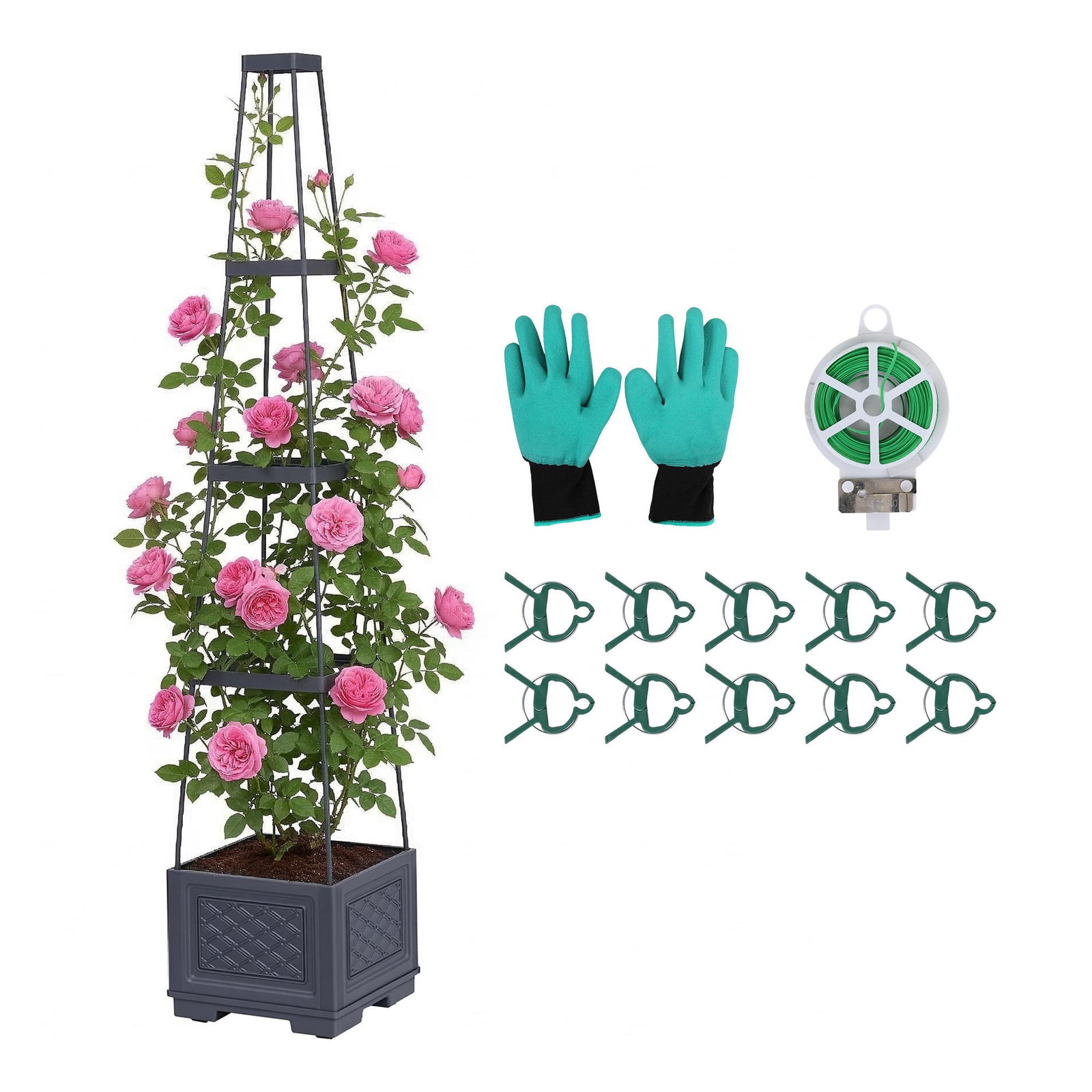 Self-Watering Planter with Trellis | Adjustable Tomato Box | 4 Layer | 140cm
