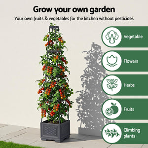 Green Fingers Self Watering Planter with Trellis Adjustable Height Modular Tomato Box 4 Layer 140cm