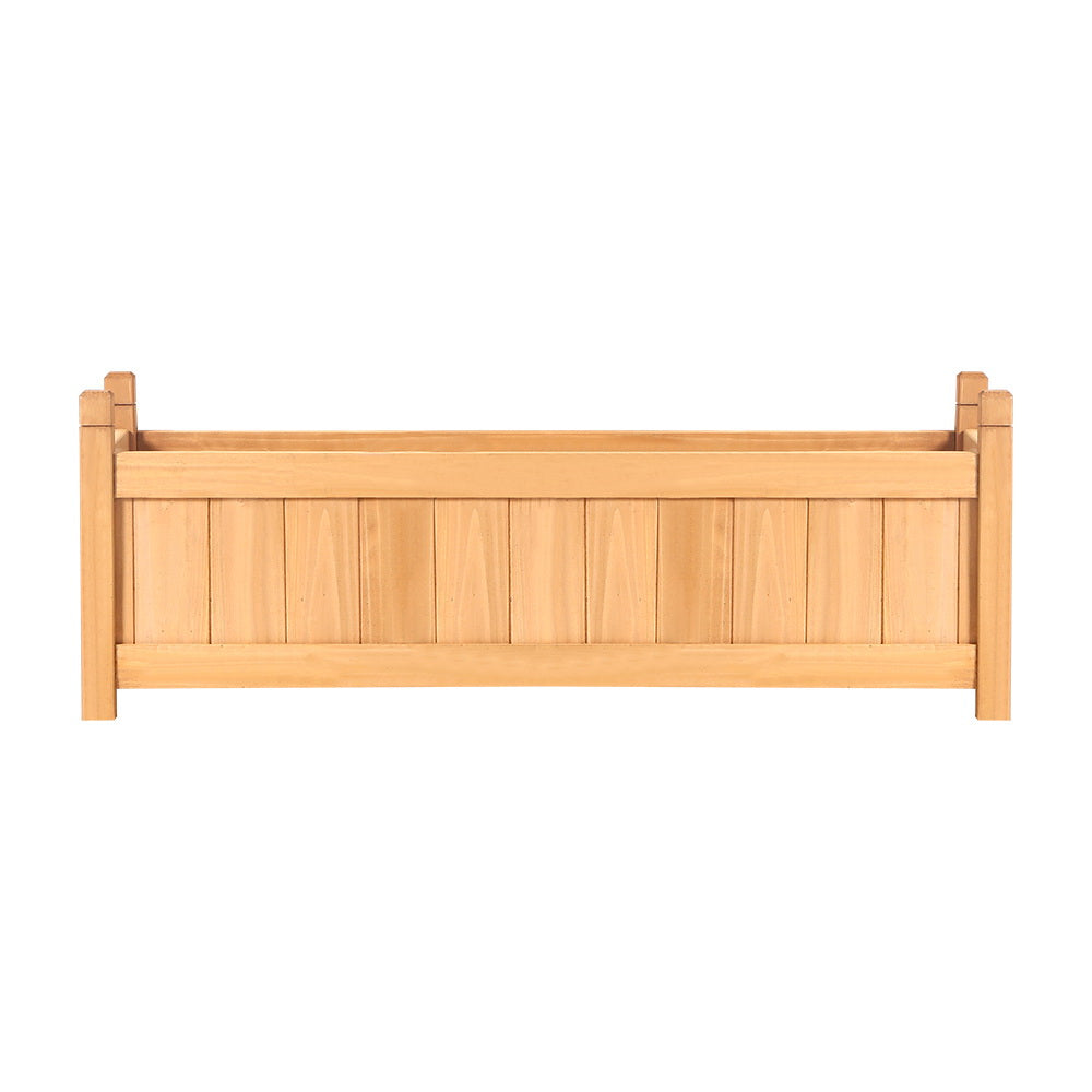 2x Green Fingers Raised Garden Bed | 90x30x33cm | Wooden Planter Box | Raised Container | Growing