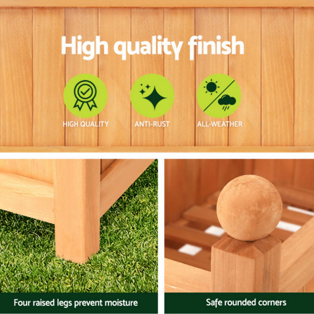 Green Fingers Garden Bed | 2X | 64x35x115cm | Wooden Planter with Trellis