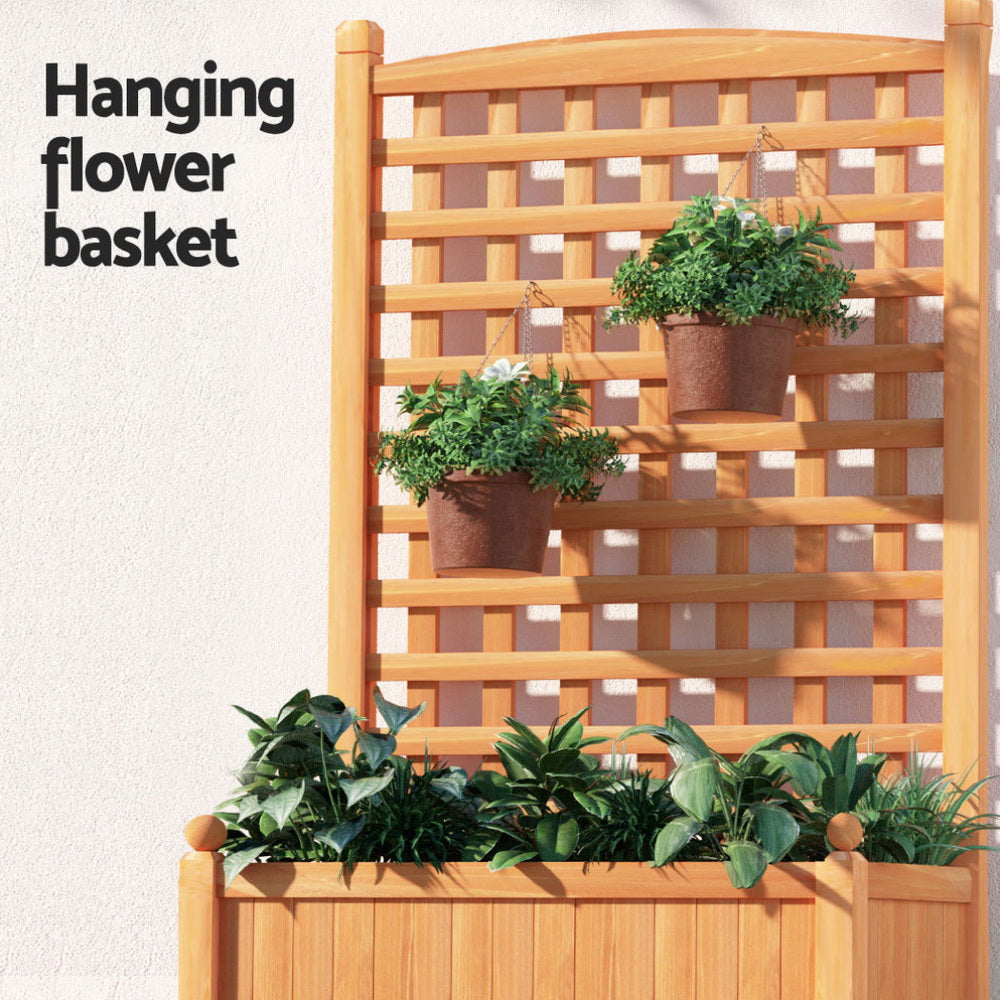 Green Fingers Garden Bed | 2X | 64x35x115cm | Wooden Planter with Trellis